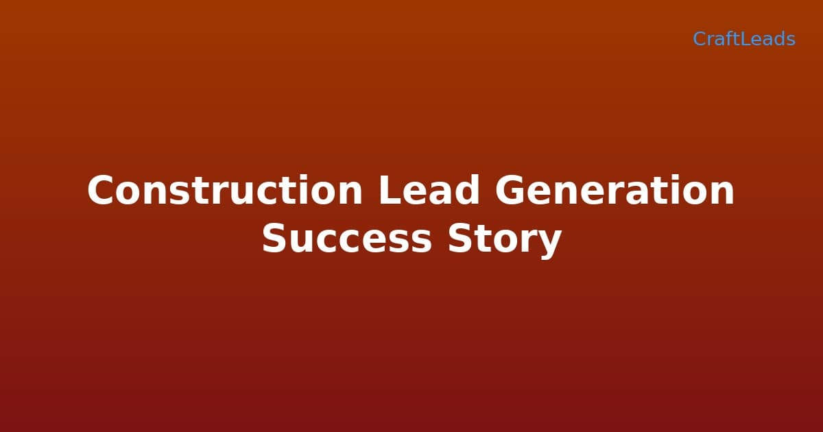 How BuildPro Construction Generated 47 Qualified Leads in 60 Days Using Systematic Prospecting